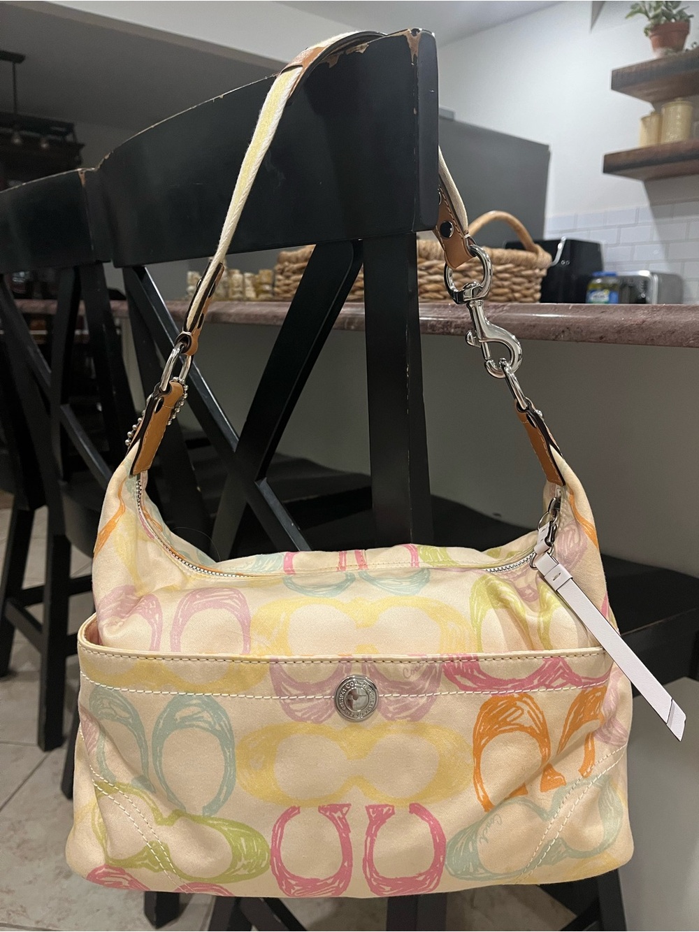 Coach Hamptons Scribble Signature Hobo Bag